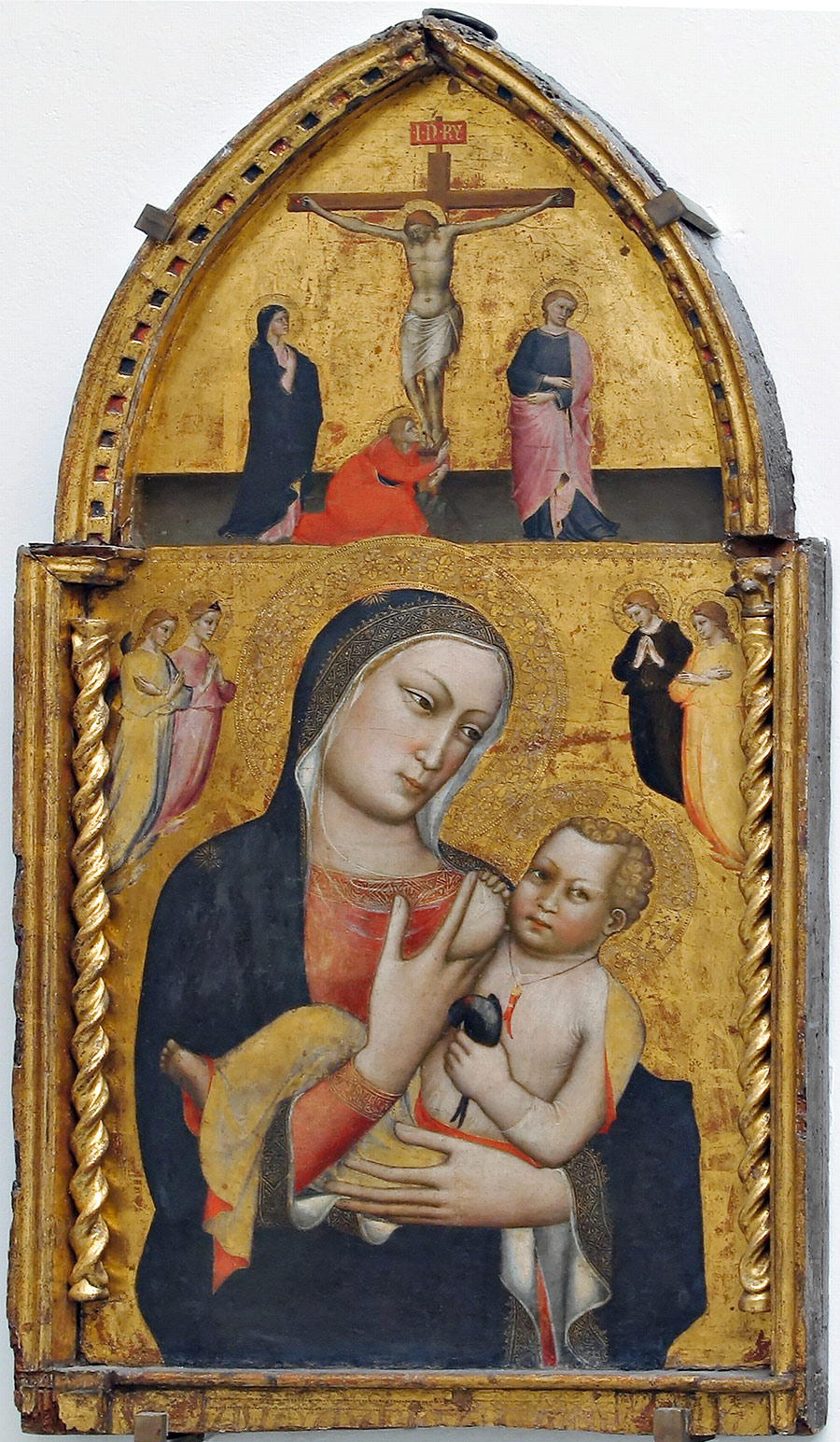 Madonna del latte tra quattro angeli e Crocifissione